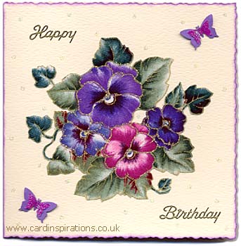 Birthday Cards on Flower Fabric Birthday Card