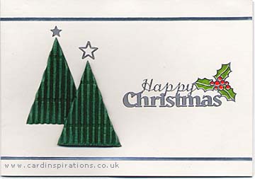 Corrugated Christmas trees card