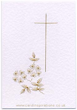 Wild rose and Easter cross card