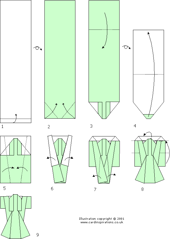 Kimono folding chart
