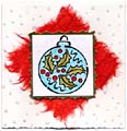 Holly Bauble Christmas rubber stamping card